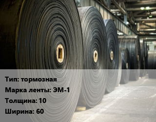 Конвейерная лента РТИ тормозная ЭМ-1 10х60 цена от 8122 ₼ / м, где купить, условия доставки в Баку и Бакинская области